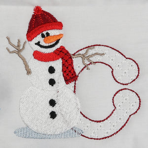 Snowflakes and Snowmen Monogram Letter C