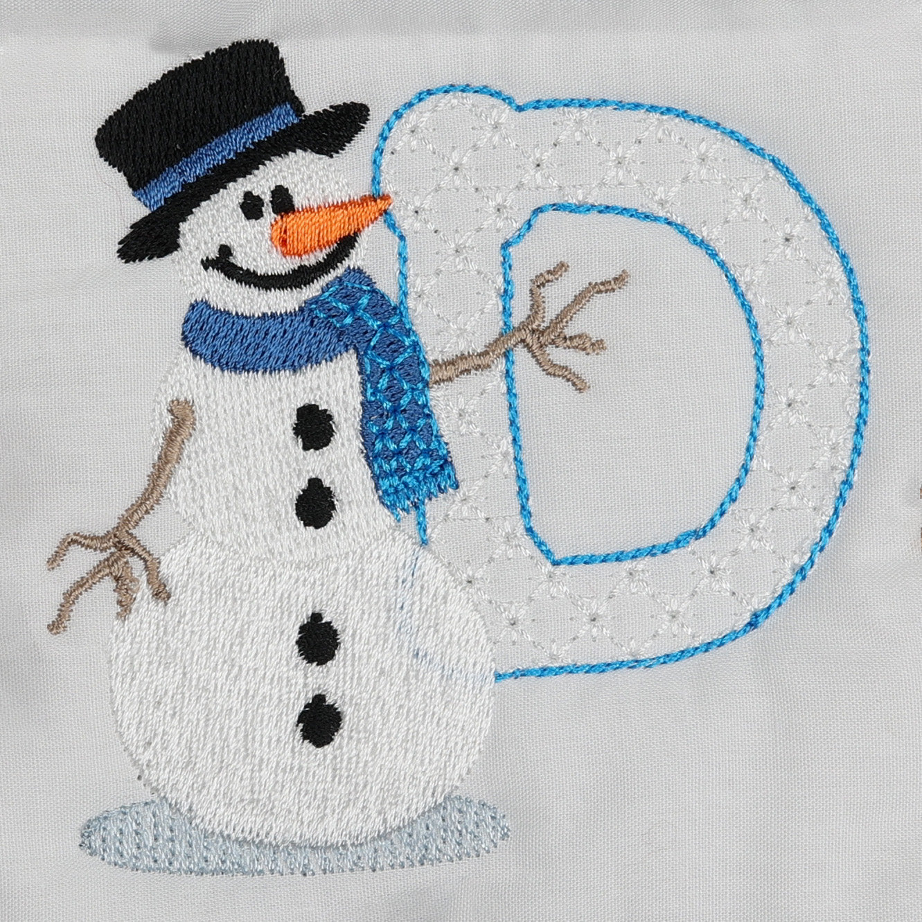 Snowflakes and Snowmen Monogram Letter D