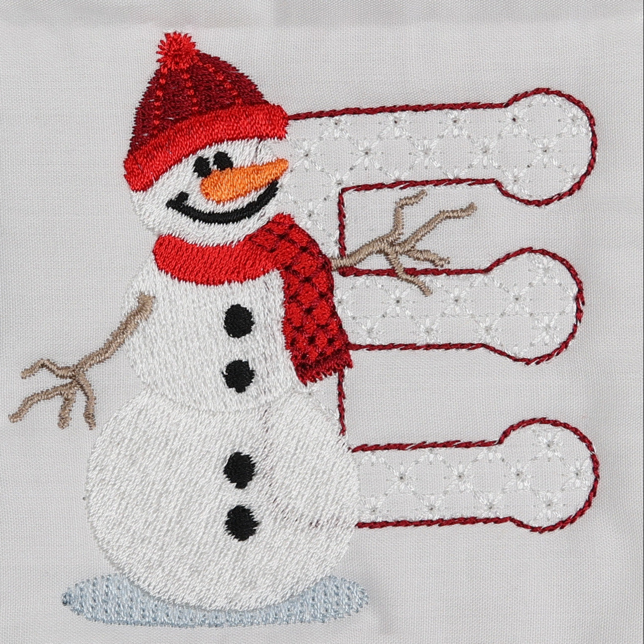 Snowflakes and Snowmen Monogram Letter E