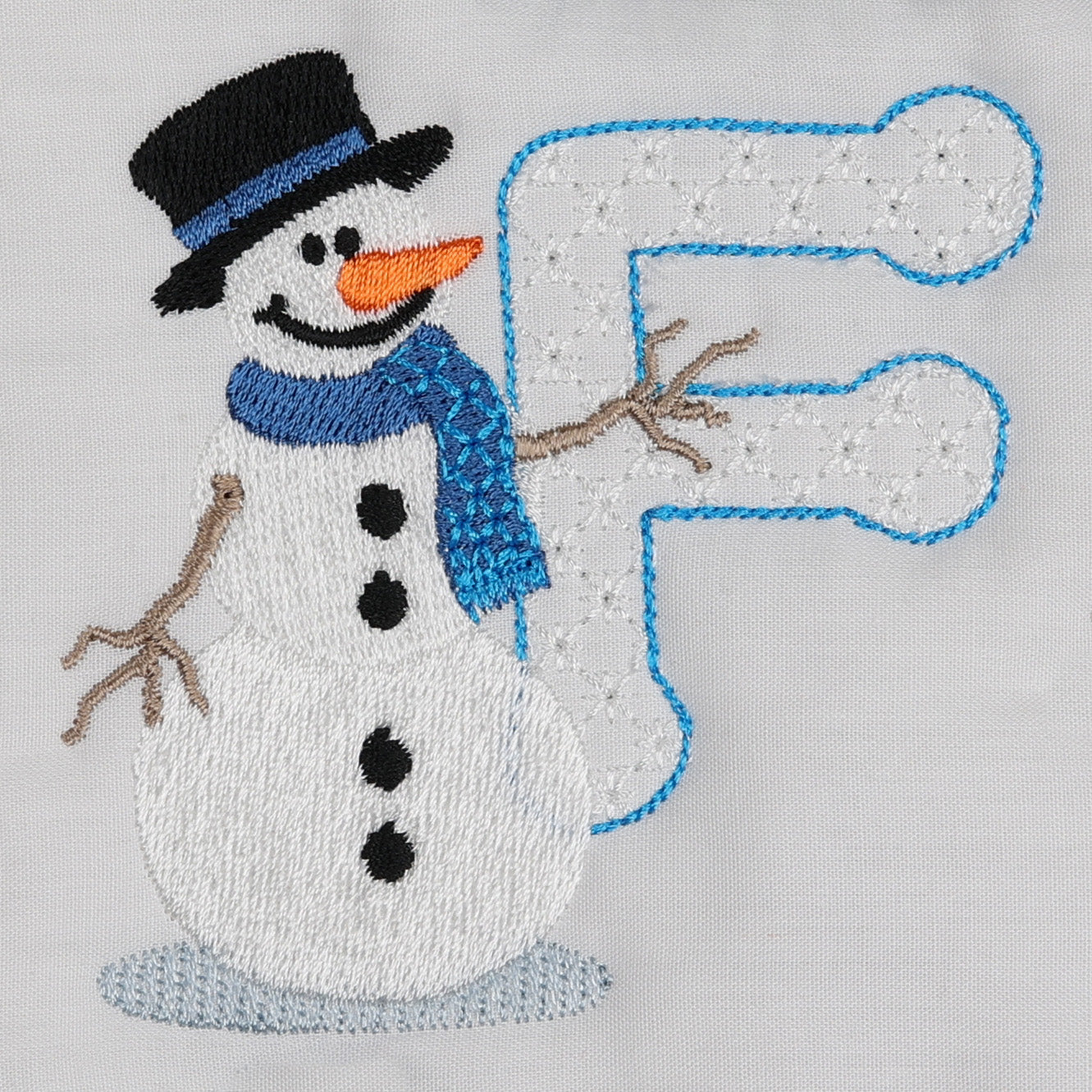 Snowflakes and Snowmen Monogram Letter F