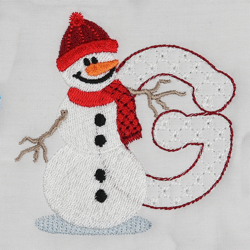 Snowflakes and Snowmen Monogram Letter G