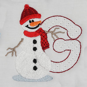 Snowflakes and Snowmen Monogram Letter G
