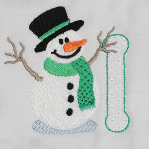 Snowflakes and Snowmen Monogram Letter I