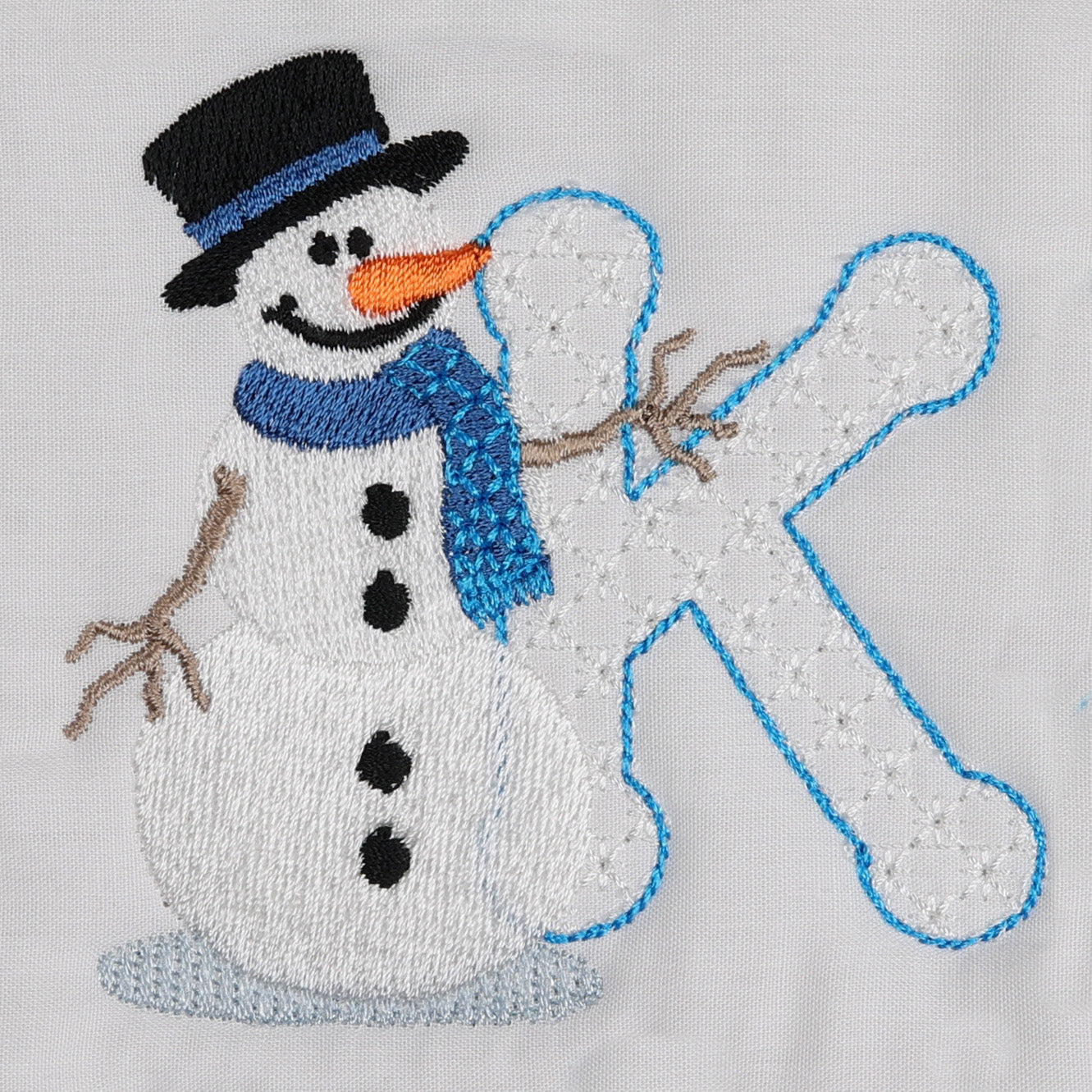 Snowflakes and Snowmen Monogram Letter K