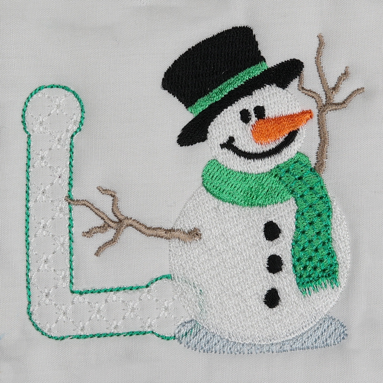 Snowflakes and Snowmen Monogram Letter L
