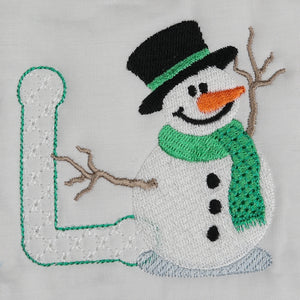 Snowflakes and Snowmen Monogram Letter L