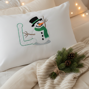 Snowflakes and Snowmen Monogram Letter L