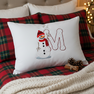 Snowflakes and Snowmen Monogram Letter M