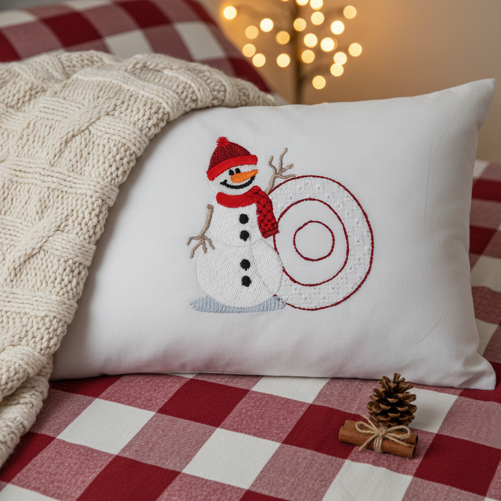 Snowflakes and Snowmen Monogram Letter O