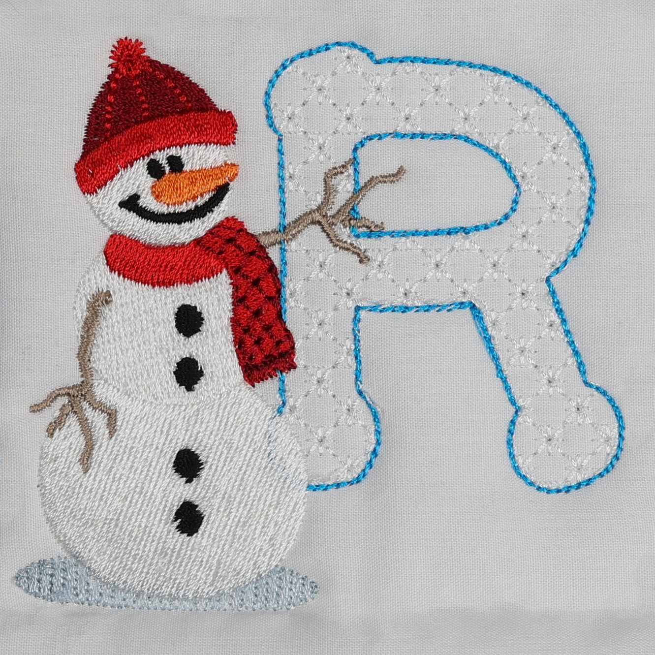 Snowflakes and Snowmen Monogram Letter R