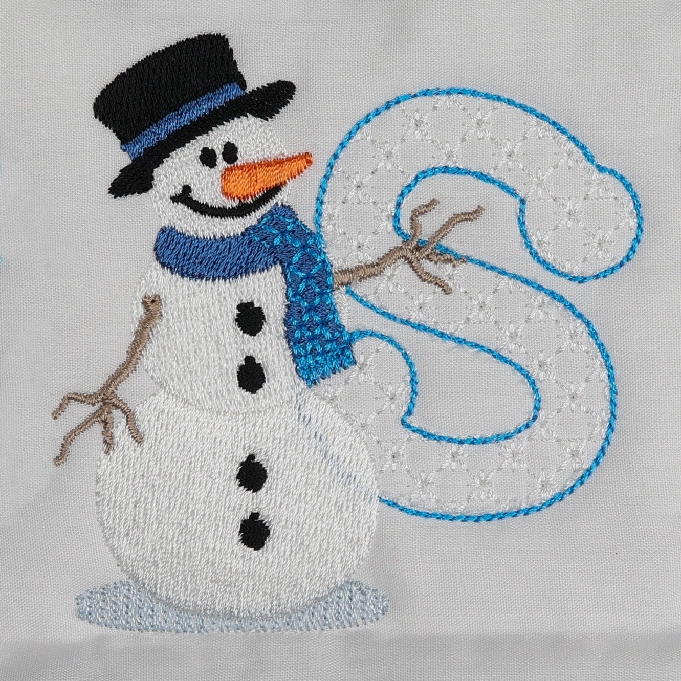 Snowflakes and Snowmen Monogram Letter S