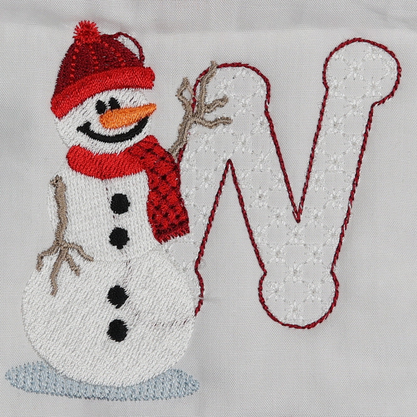 Snowflakes and Snowmen Monogram Letter W
