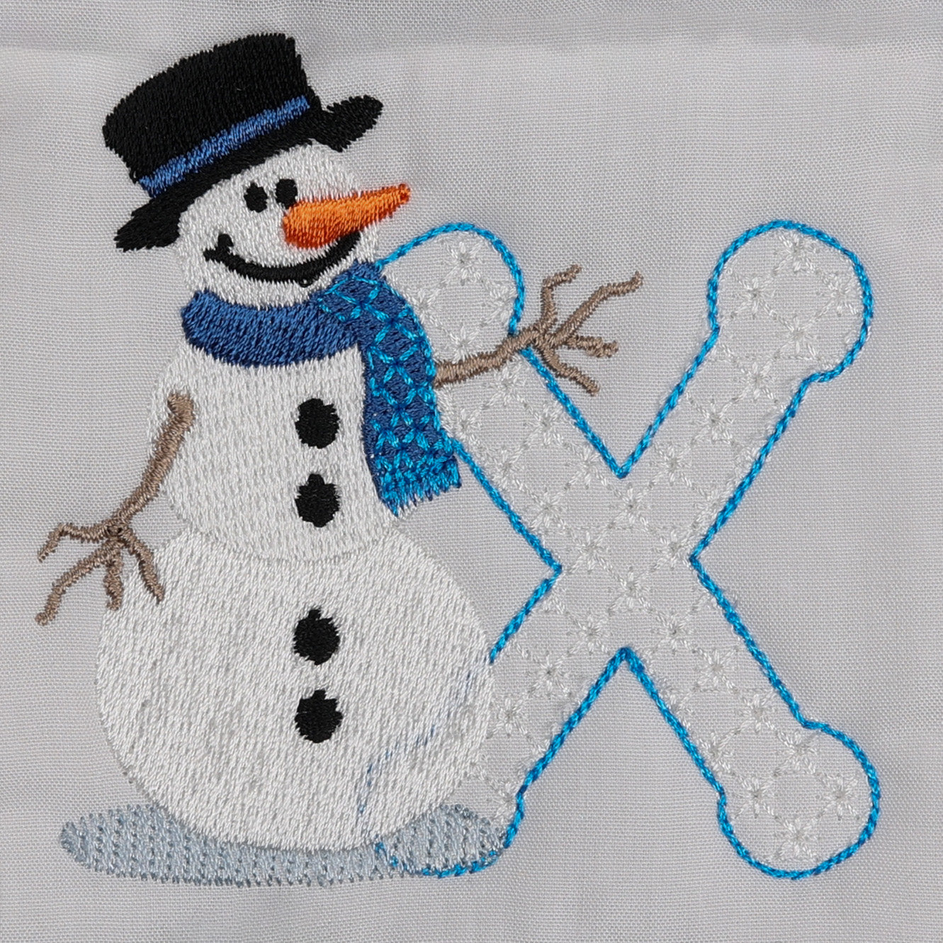 Snowflakes and Snowmen Monogram Letter X