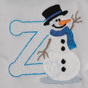 Snowflakes and Snowmen Monogram Letter Z