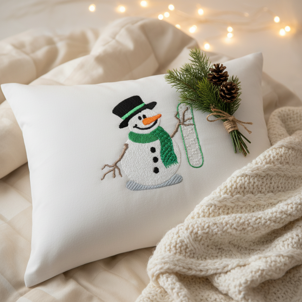 Snowflakes and Snowmen Monogram Number 1