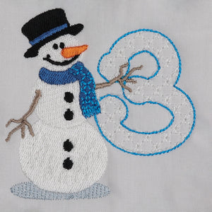 Snowflakes and Snowmen Monogram Number 3