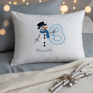 Snowflakes and Snowmen Monogram Number 3