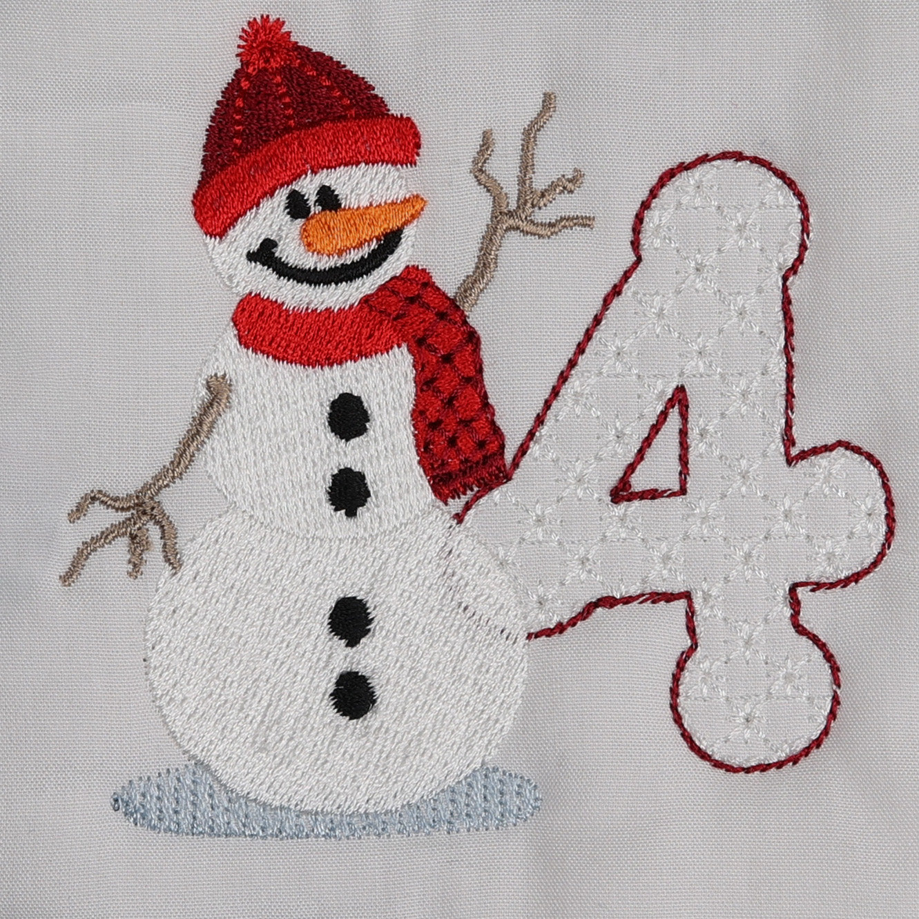 Snowflakes and Snowmen Monogram Number 4
