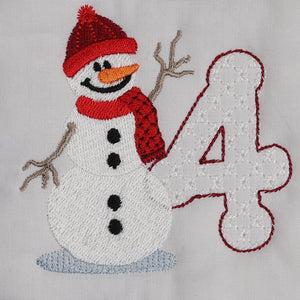 Snowflakes and Snowmen Monogram Number 4