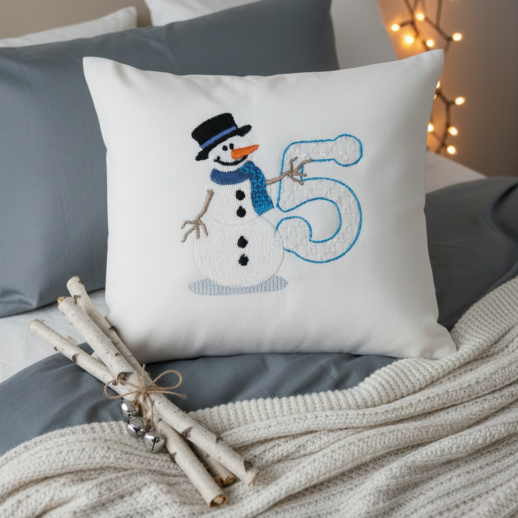 Snowflakes and Snowmen Monogram Number 5