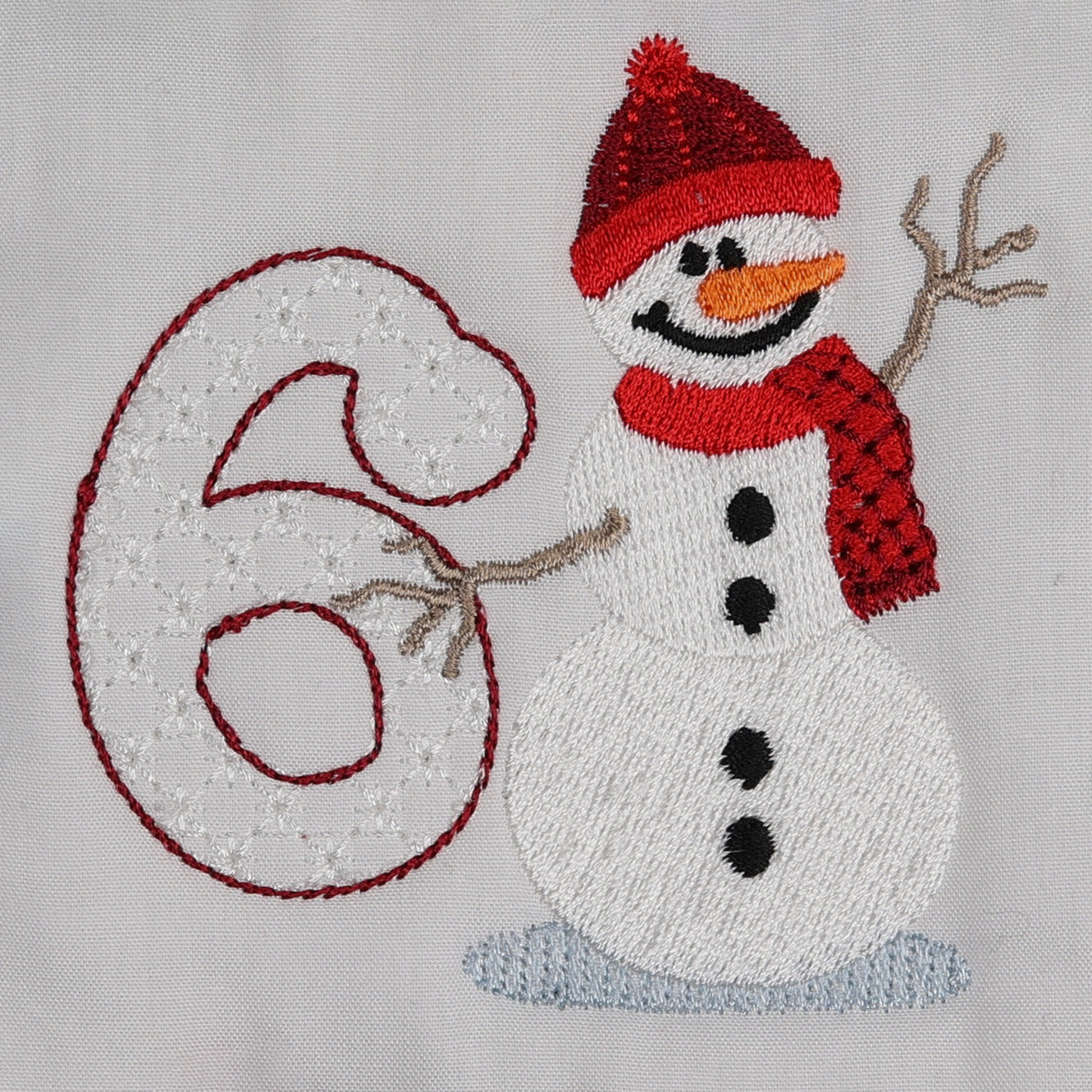 Snowflakes and Snowmen Monogram Number 6