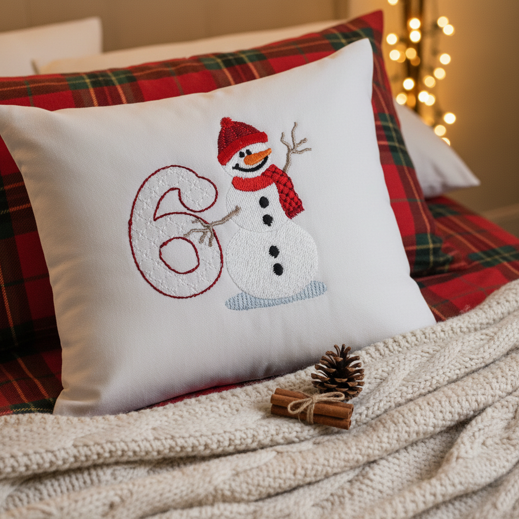 Snowflakes and Snowmen Monogram Number 6
