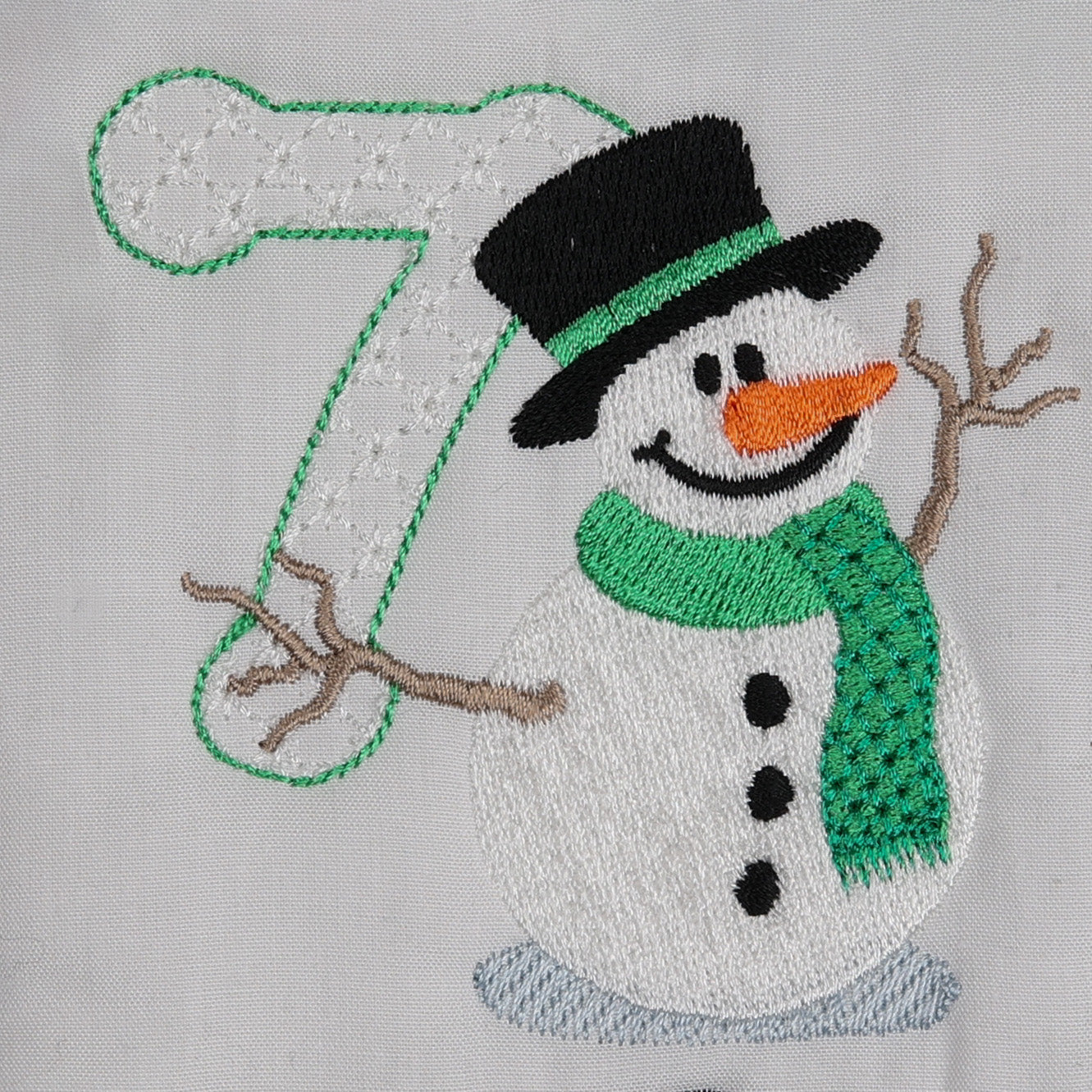 Snowflakes and Snowmen Monogram Number 7