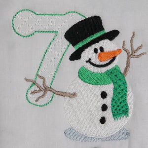 Snowflakes and Snowmen Monogram Number 7