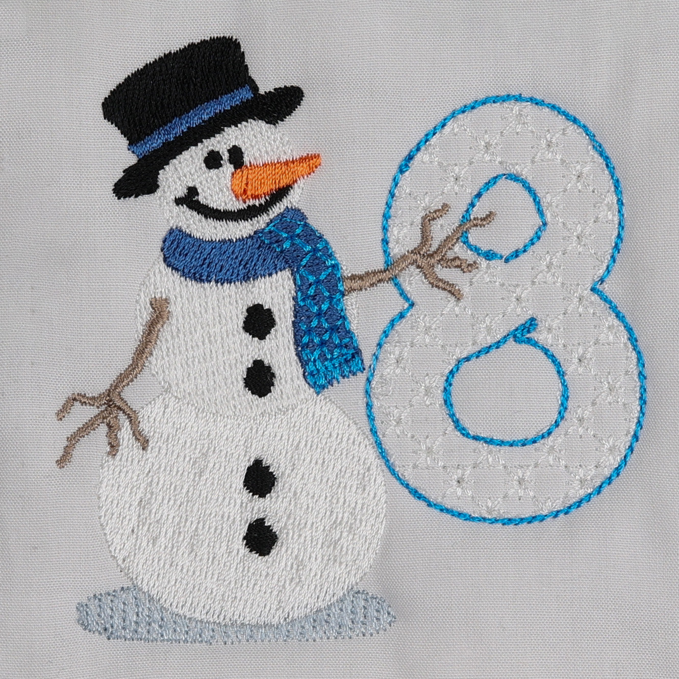 Snowflakes and Snowmen Monogram Number 8