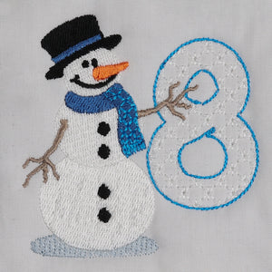 Snowflakes and Snowmen Monogram Number 8