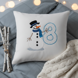 Snowflakes and Snowmen Monogram Number 8