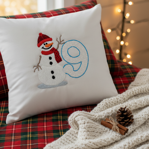 Snowflakes and Snowmen Monogram Number 9
