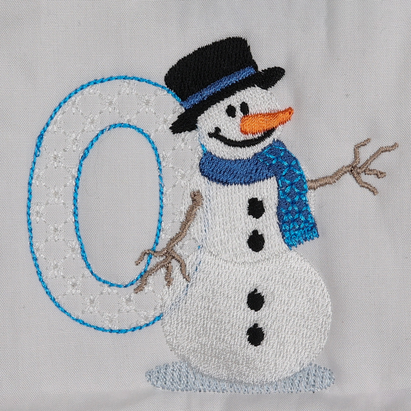 Snowflakes and Snowmen Monogram Number 0