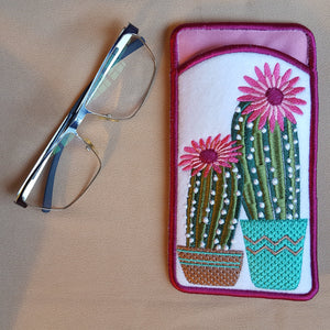 Flowering Succulent Eyeglass Case