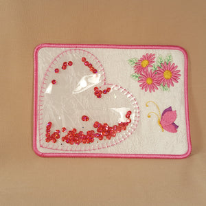 Sparkles Heart Mug Rug