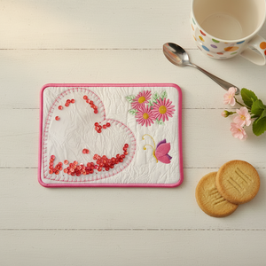 Sparkles Heart Mug Rug