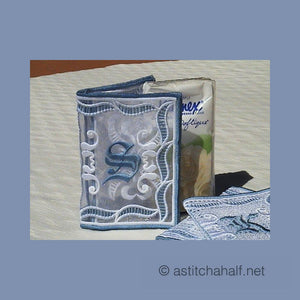 Monogrammed Something Blue Tissue Folder