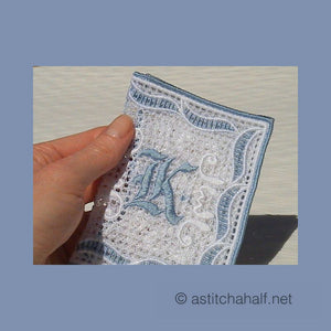 Monogrammed Something Blue Tissue Folder