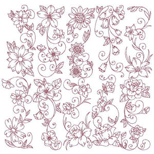Glimpse of Spring Redwork Bundle