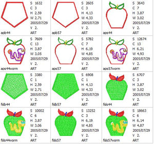 Freestanding Lace and Applique Apple with Worm Bowls