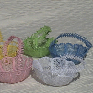 Tiny Freestanding Lace Baskets Galore