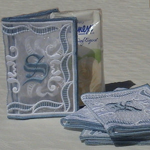 Monogrammed Something Blue Tissue Folder