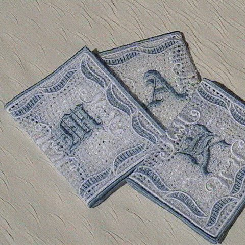 Monogrammed Something Blue Tissue Folder