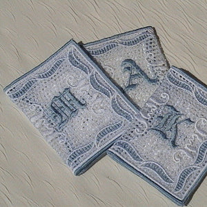Monogrammed Something Blue Tissue Folder