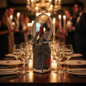 Applique Dungaree Wine Tote Bag