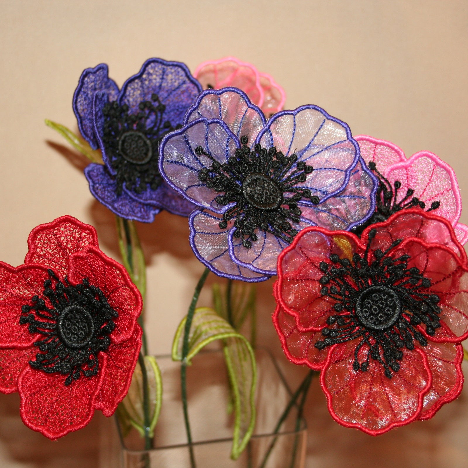 3D Silk Anemone Flower Variety