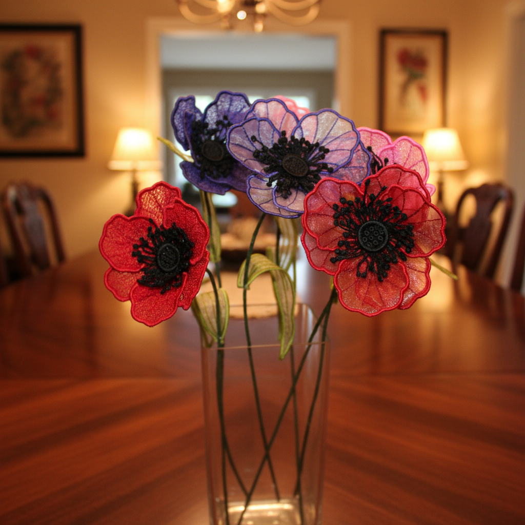 3D Silk Anemone Flower Variety