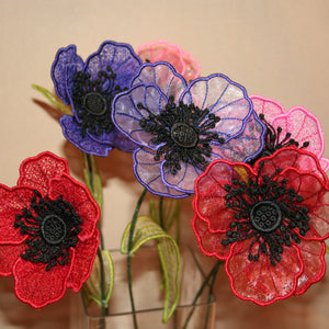 3D Silk Anemone Flower Variety