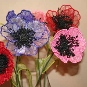 3D Silk Anemone Flower Variety