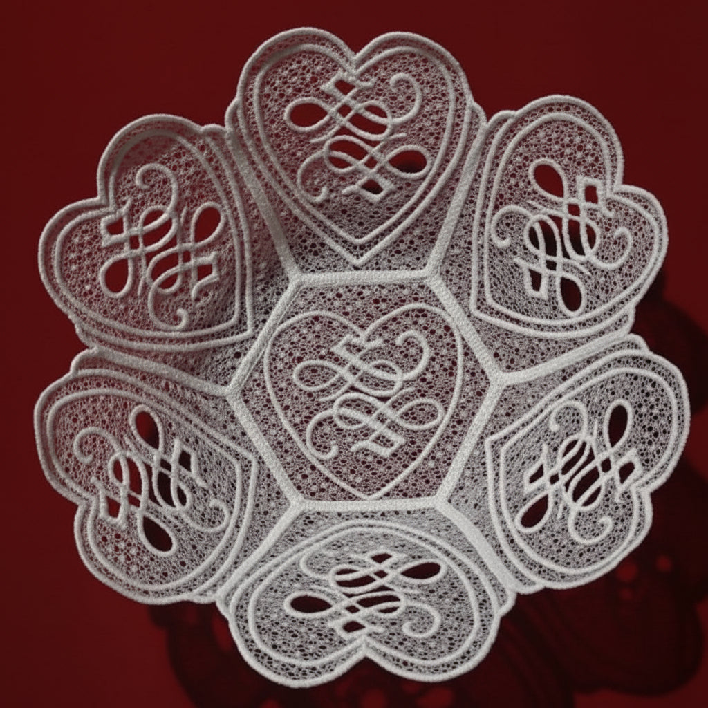 Freestanding Lace Love Bowl Scroll